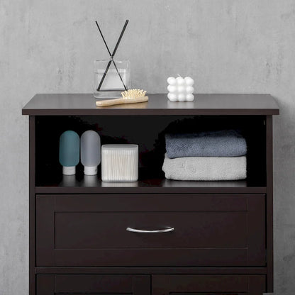 kleankin Modern Bathroom Storage Cabinet Free Standing Cupboard with Drawer and Adjustable Shelf - 11.75*23.5*42.75