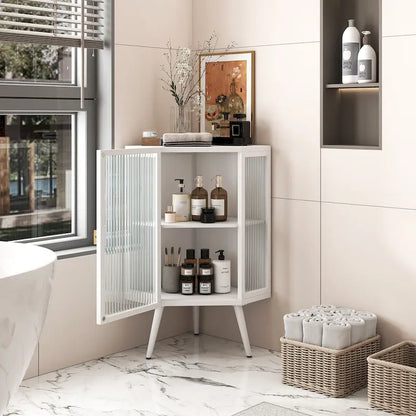 22.25 Floor Coner Cabinet with Tempered Glass Door