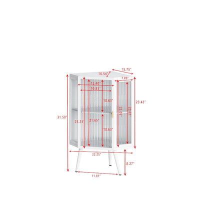 22.25 Floor Coner Cabinet with Tempered Glass Door