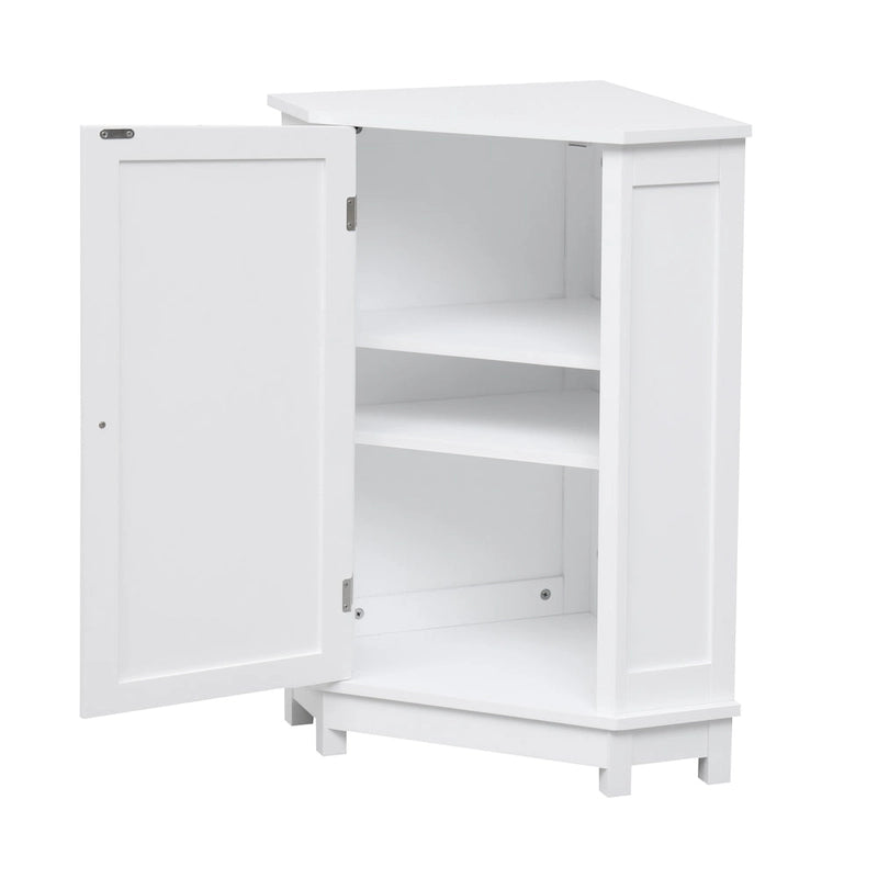 Bathroom MDF Cabinet Triangle Corner Storage Cabinet with Adjustable Shelf