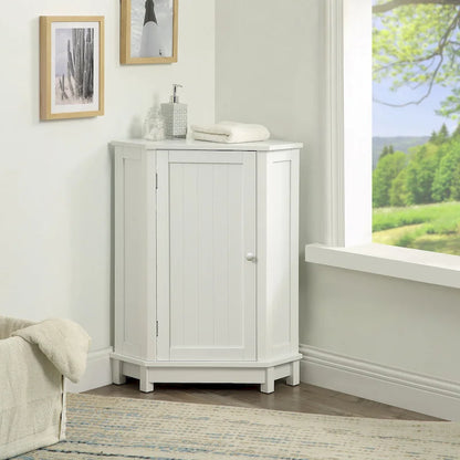 Bathroom MDF Cabinet Triangle Corner Storage Cabinet with Adjustable Shelf