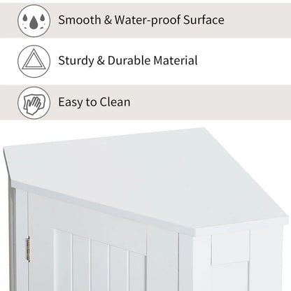 Bathroom MDF Cabinet Triangle Corner Storage Cabinet with Adjustable Shelf