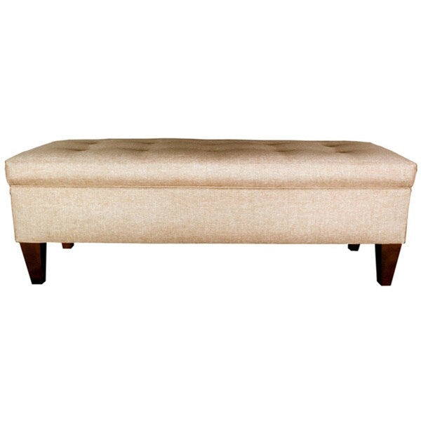 Brooke 10-button Tufted Upholstered Long Storage Bench Ottoman