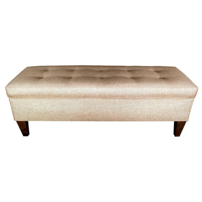 Brooke 10-button Tufted Upholstered Long Storage Bench Ottoman