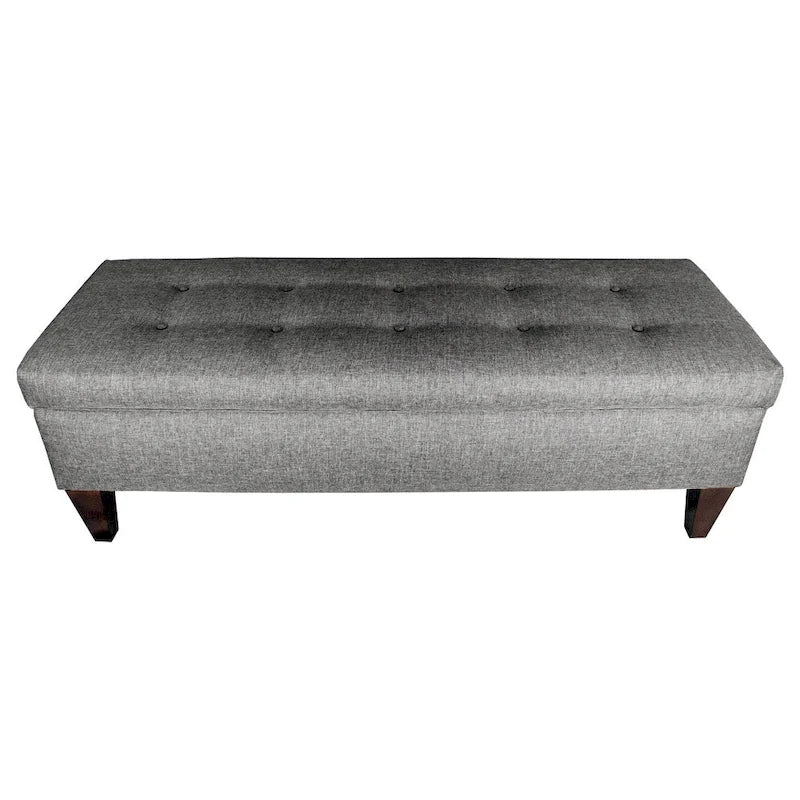 Brooke 10-button Tufted Upholstered Long Storage Bench Ottoman