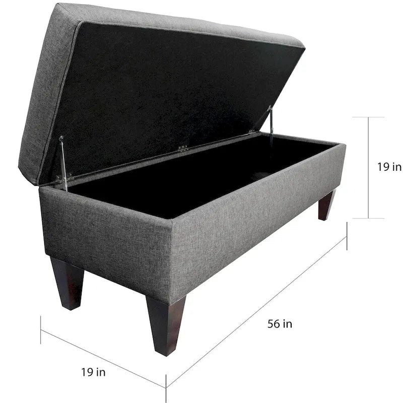 Brooke 10-button Tufted Upholstered Long Storage Bench Ottoman