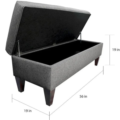 Brooke 10-button Tufted Upholstered Long Storage Bench Ottoman