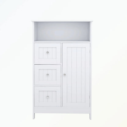 Bathroom standing storage cabinet with 3 drawers and 1 door
