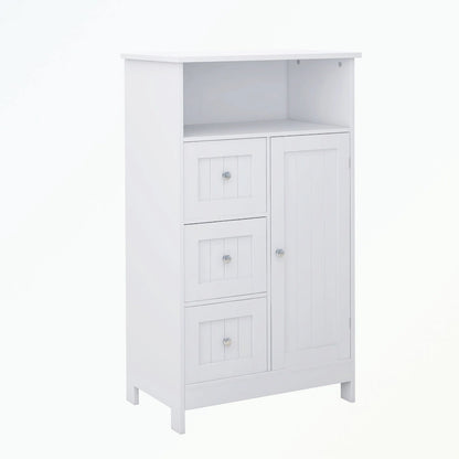Bathroom standing storage cabinet with 3 drawers and 1 door
