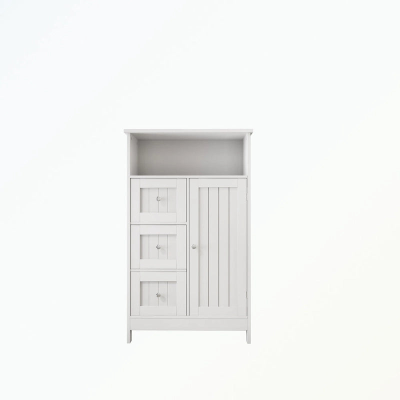 Bathroom standing storage cabinet with 3 drawers and 1 door