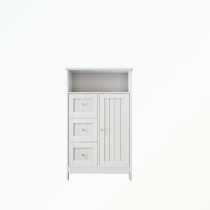 Bathroom standing storage cabinet with 3 drawers and 1 door