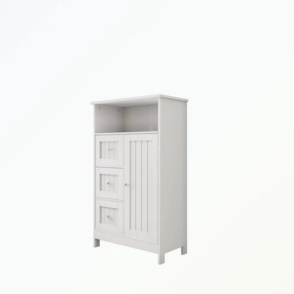 Bathroom standing storage cabinet with 3 drawers and 1 door