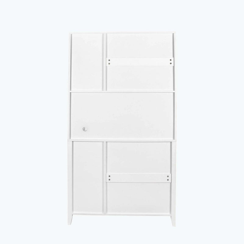 Large Kitchen Pantry Storage Cabinet with Glass Doors,Drawers & Open Shelves