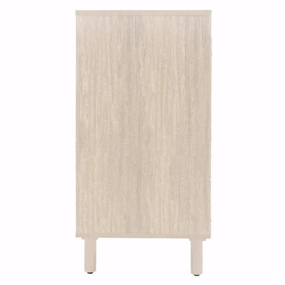 4 Door Rattan Storage Cabinet with Adjustable Shelves