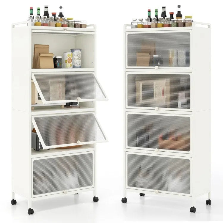 5-Tier Kitchen Baker's Rack with Flip-up PC Doors - 23.5 x 12.5 x 60.5 (L x W x H)