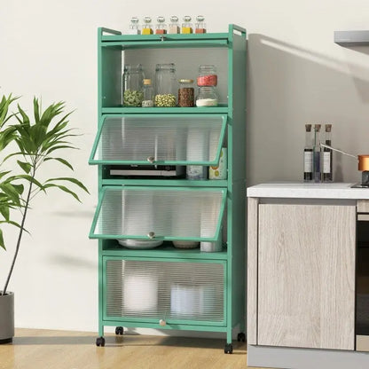 5-Tier Kitchen Baker's Rack with Flip-up PC Doors - 23.5 x 12.5 x 60.5 (L x W x H)
