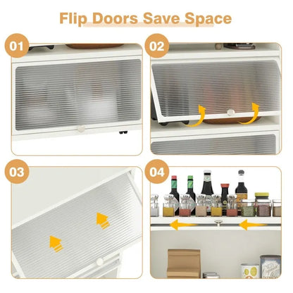 5-Tier Kitchen Baker's Rack with Flip-up PC Doors - 23.5 x 12.5 x 60.5 (L x W x H)