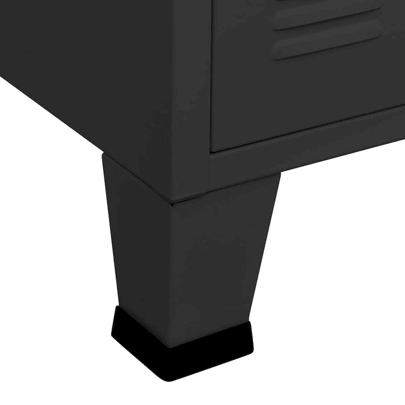 vidaXL Sideboard Industrial Storage Cabinet for Living Room Metal and Glass - 41.3 x 13.8 x 24.4