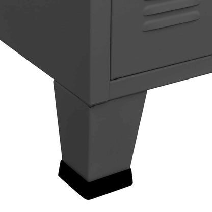 vidaXL Sideboard Industrial Storage Cabinet for Living Room Metal and Glass - 41.3 x 13.8 x 24.4