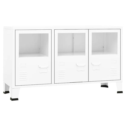 vidaXL Sideboard Industrial Storage Cabinet for Living Room Metal and Glass - 41.3 x 13.8 x 24.4