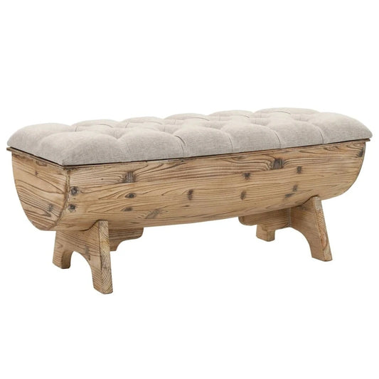 vidaXL Storage Bench 40.6 Solid Wood Fir - 40.6 x 20.1 x 17.3