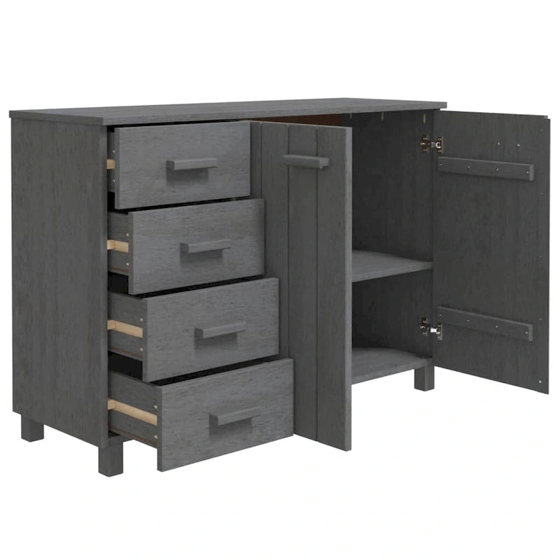 vidaXL Sideboard Buffet Console Cabinet for Kitchen HAMAR Solid Wood Pine - 44.5 x 15.7 x 31.5