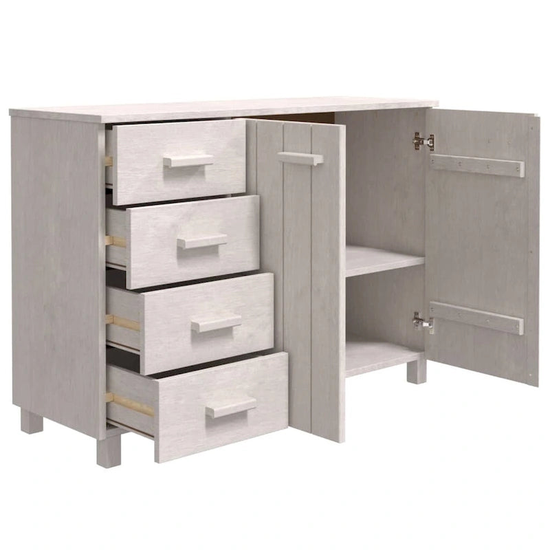vidaXL Sideboard Buffet Console Cabinet for Kitchen HAMAR Solid Wood Pine - 44.5 x 15.7 x 31.5