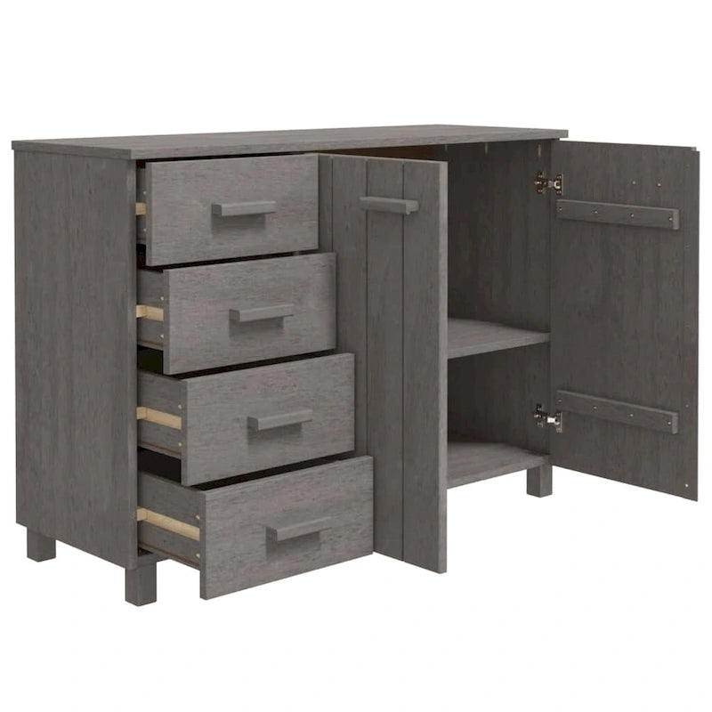 vidaXL Sideboard Buffet Console Cabinet for Kitchen HAMAR Solid Wood Pine - 44.5 x 15.7 x 31.5