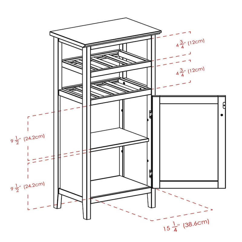 Alta Wine Cabinet, Espresso - 19.13 x 12.72 x 37.48 inches