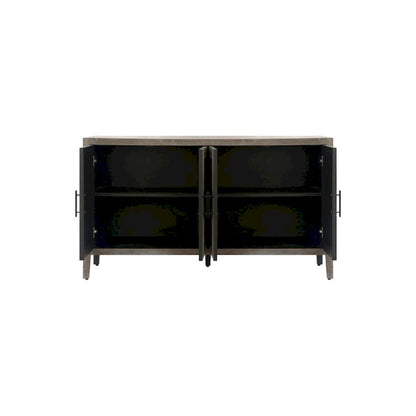59.8in Vintage 4 Door Wooden Sideboard Living Room Entryway Cabinet