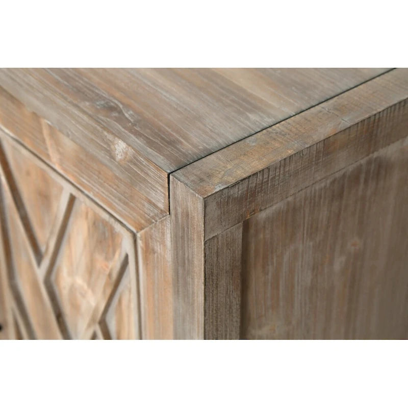 59.8in Vintage 4 Door Wooden Sideboard Living Room Entryway Cabinet
