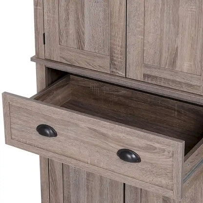 72 Freestanding Kitchen Pantry Cabinet, Tall Storage Cabinet with 2 Door Cupboards, 2 Drawers and Adjustable Shelves