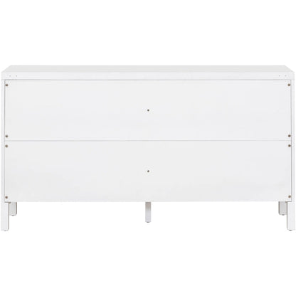 Large Storage Space Sideboard with Artificial Rattan Door - N/A