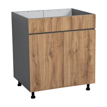 30 Sink Base Cabinets-High Double Door-Grey - 30 x 34 1/2 x 23 3/8