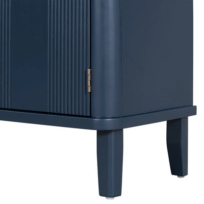 47.2W Solid Wood Cabinet with Three Doors - N/A