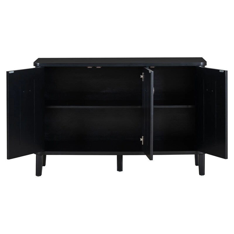 47.2W Solid Wood Cabinet with Three Doors - N/A