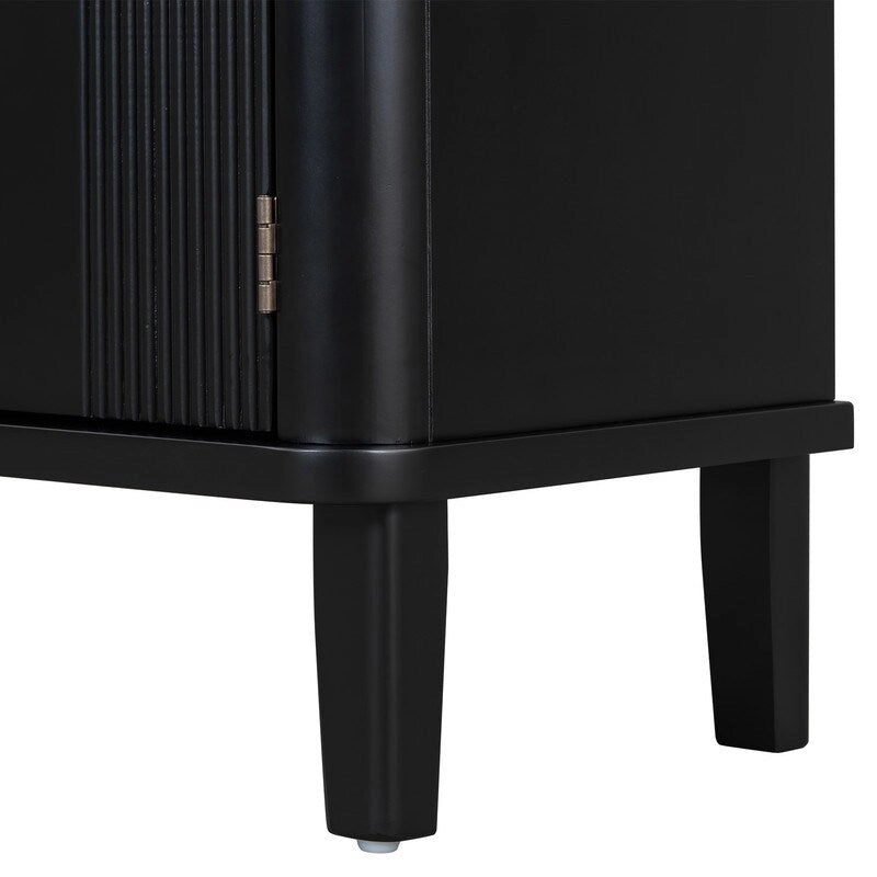 47.2W Solid Wood Cabinet with Three Doors - N/A