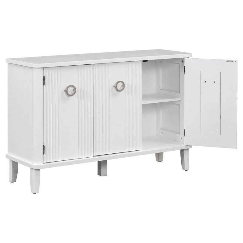 47.2W Solid Wood Cabinet with Three Doors - N/A