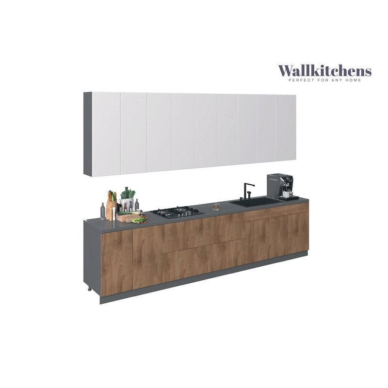 Kitchen Elite Epicure Collection Natural Teak & Black Color Base Size 11Ft Wide - 138x24