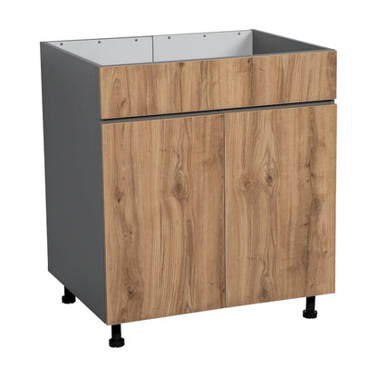 33 Sink Base Cabinets-High Double Door-Grey - 33 x 34 1/2 x 23 3/8