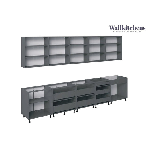 Kitchen Signature Collection Natural Teak & Black Color Base Size 13Ft Wide - 153x24