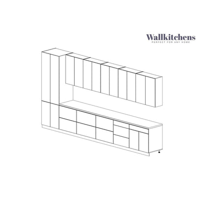 Kitchen Celestial Collection White Matte Color Base Size 15Ft Wide - 182x24