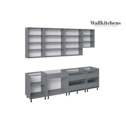 Kitchen Contemporary Collection Natural Teak Color Base Size 9.5Ft Wide - 114x24