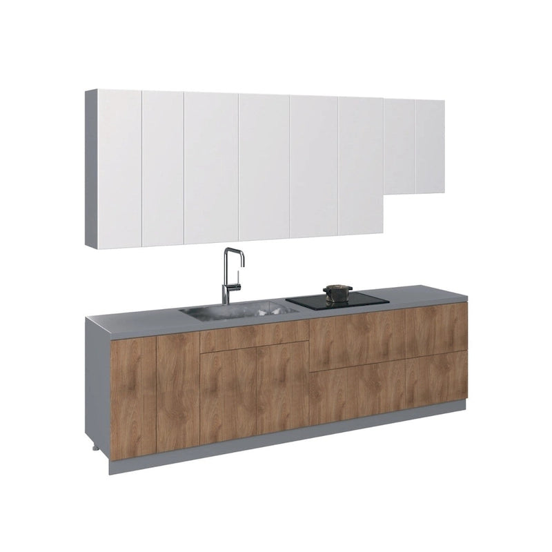 Kitchen Contemporary Collection Natural Teak Color Base Size 9.5Ft Wide - 114x24