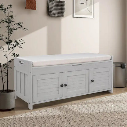 43.5 Storage Bench With Linen Blend Cushion