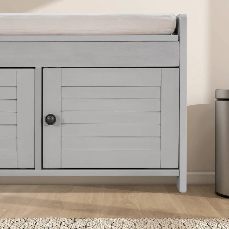 43.5 Storage Bench With Linen Blend Cushion