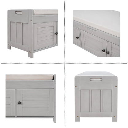 43.5 Storage Bench With Linen Blend Cushion