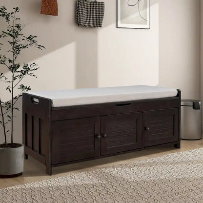43.5 Storage Bench With Linen Blend Cushion