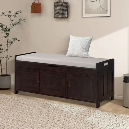 43.5 Storage Bench With Linen Blend Cushion