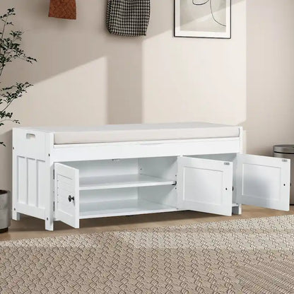 43.5 Storage Bench With Linen Blend Cushion